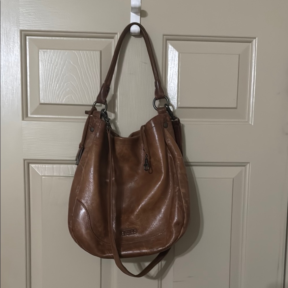 Frye Brown Leather Hobo Bag